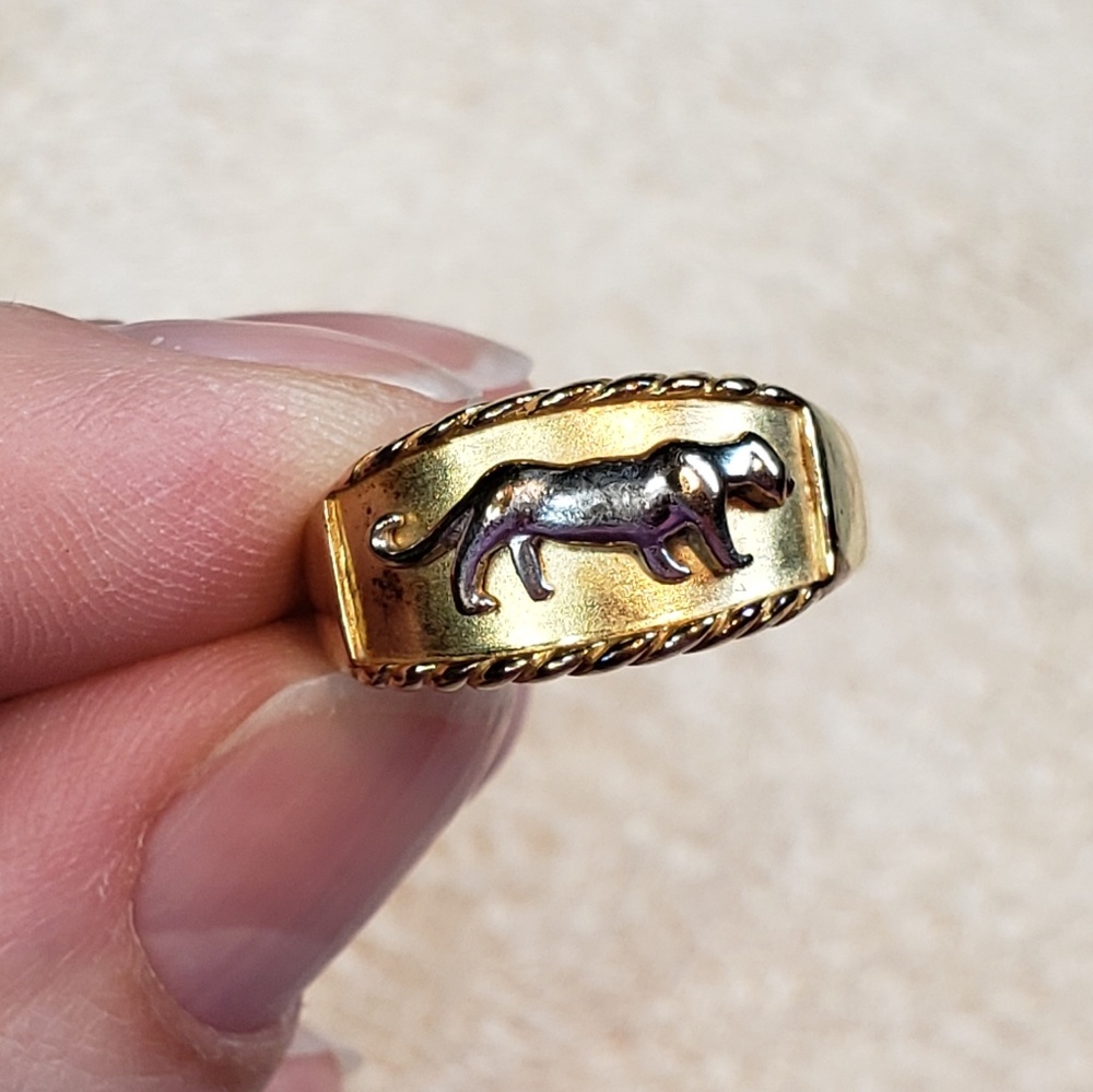 SOLD 14k Two Tone Gold Panther Ring